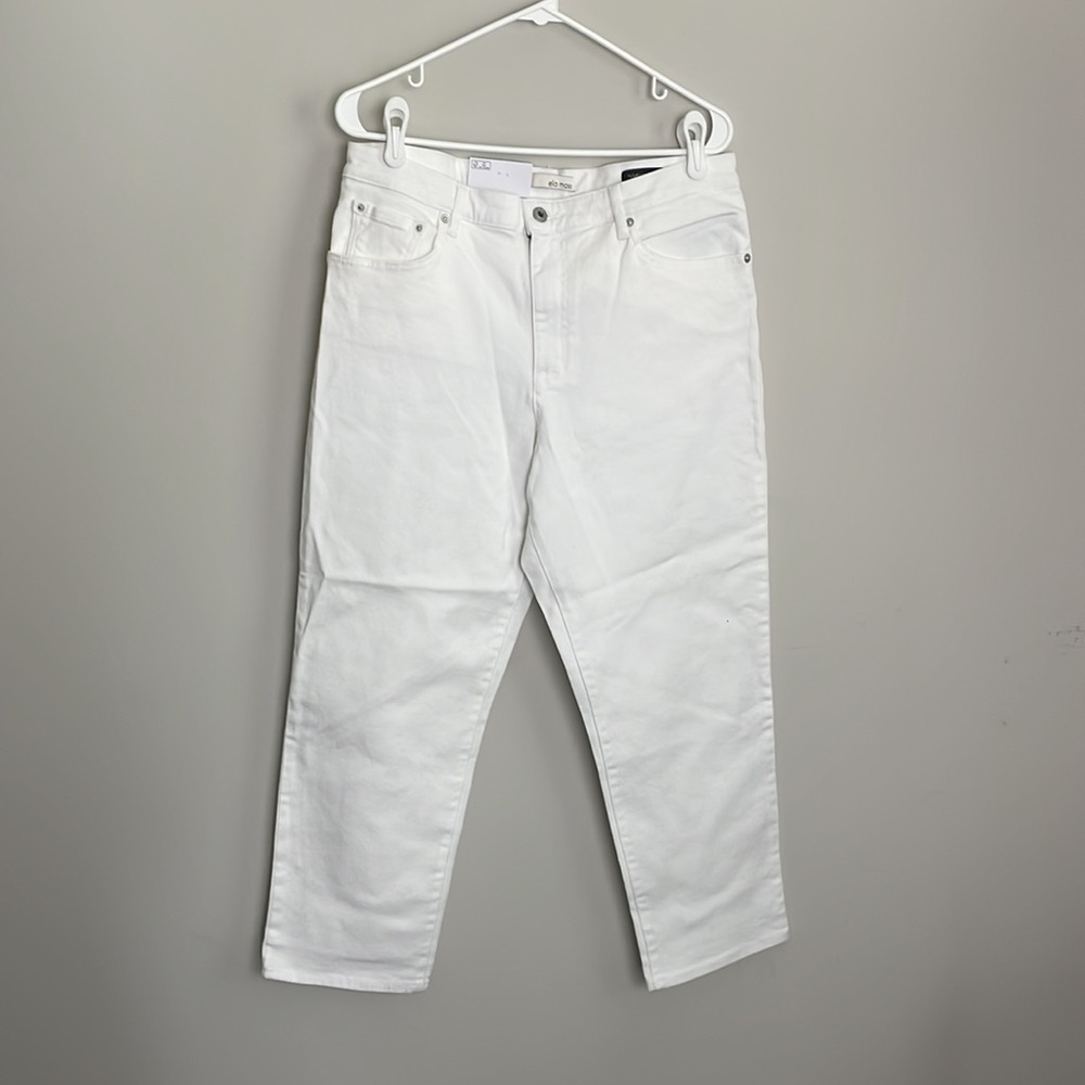 Ella Moss White High Rise Slim Straight Ankle Jean-Size 12